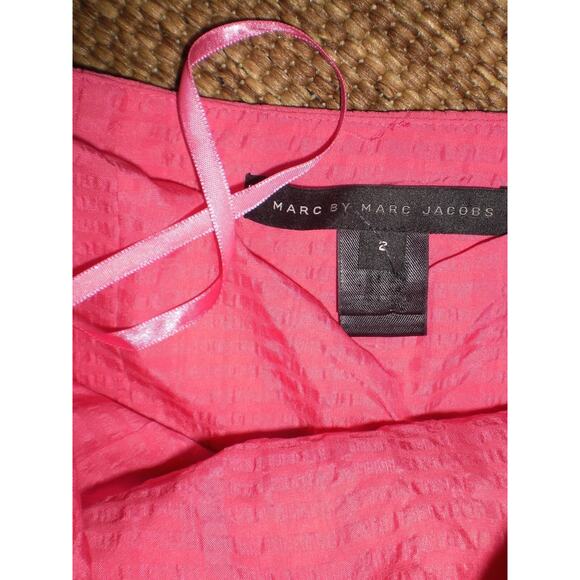 MARC BY MARC JACOBS‎ Pink Bow Strapless Pleated Dress~ Sz 2 (fit 0-XS?)~100%Silk - Picture 4 of 4